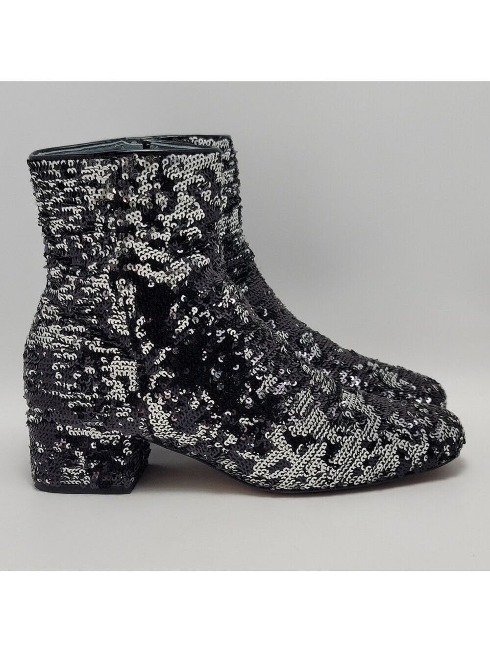 Chiara Ferragni Articolo Tomaia Black Sequin Glitter Ankle Boots Size 37